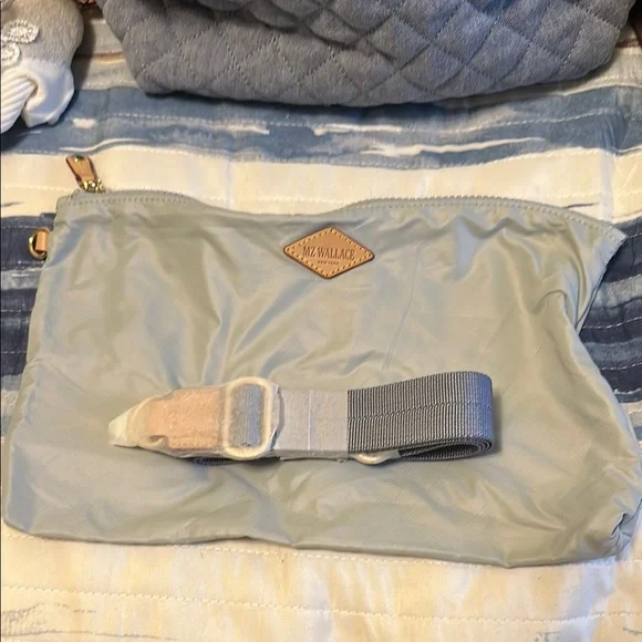 MZ Wallace Blue Quilted Satchel with Diamond Stitching